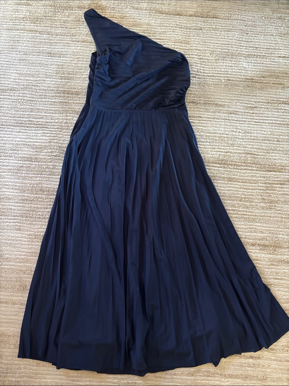 H&M One-Shoulder Navy Blue Maxi Dress